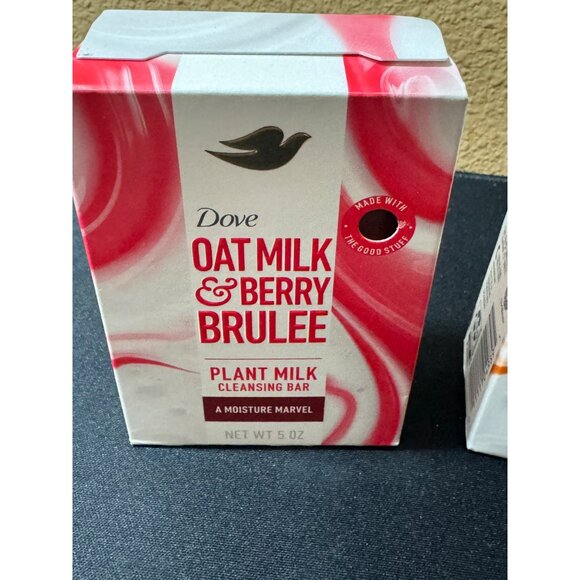 Dove Oat Milk & Berry Brulee And Coconut Milk  Cleansing Bar Set Of 2 NEW - Picture 2 of 4